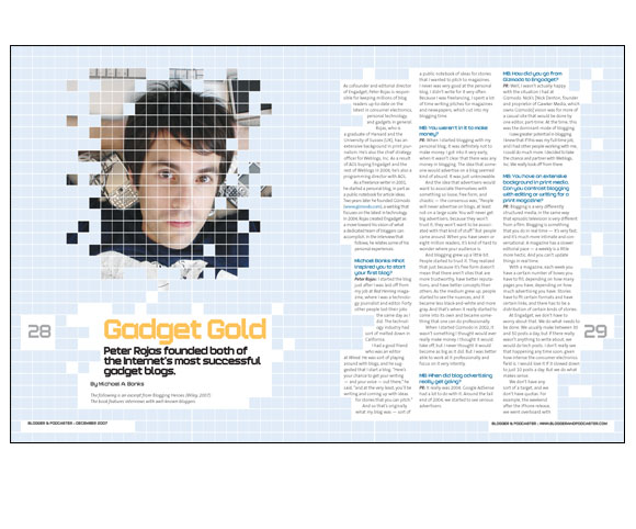 Gadget Gold magazine spread